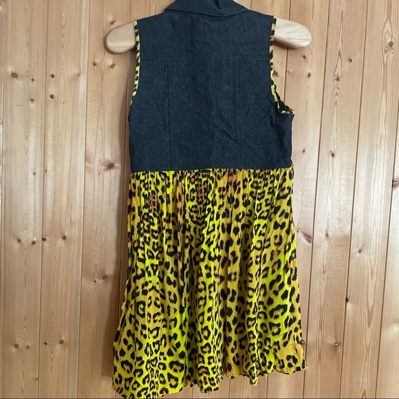 One by One Teaspoon Denim/ Leopard Dress - Picture 3 of 6